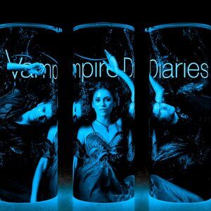Glow in the Dark Vampire Diaries Elena - Damon - Stefan in Water Cup Mug Tumbler